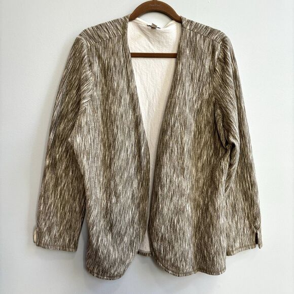 J. Jill Open Front Cardigan Sweater Women's XL Beige Cream Casual Classic Layer - Picture 1 of 9